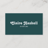 Carte De Visite Écriture fantaisie Bleu Turquoise Blanc Chic Minim (Devant)