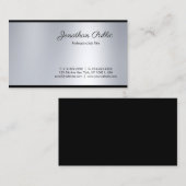 Carte De Visite Écriture manuscrite Chic Argent Look Clean Glamor (Devant / Derrière)