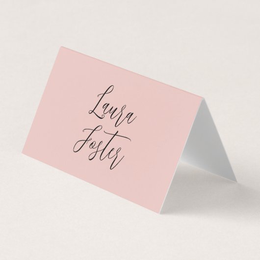 Carte De Visite Écriture manuscrite classique Nom élégant Rose Gol (Devant)