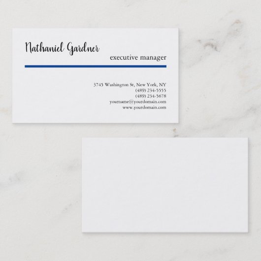 Carte De Visite Écriture manuscrite de tendance Simple créative mo (Devant / Derrière)