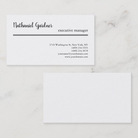 Carte De Visite Écriture manuscrite de tendance Simple créative mo (Devant / Derrière)