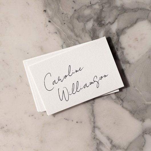 Carte De Visite Écriture manuscrite élégante et chic pour icône de