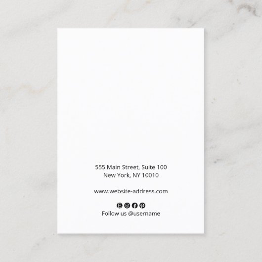 Carte De Visite Écriture manuscrite en gras Signature Script en bl (Dos)