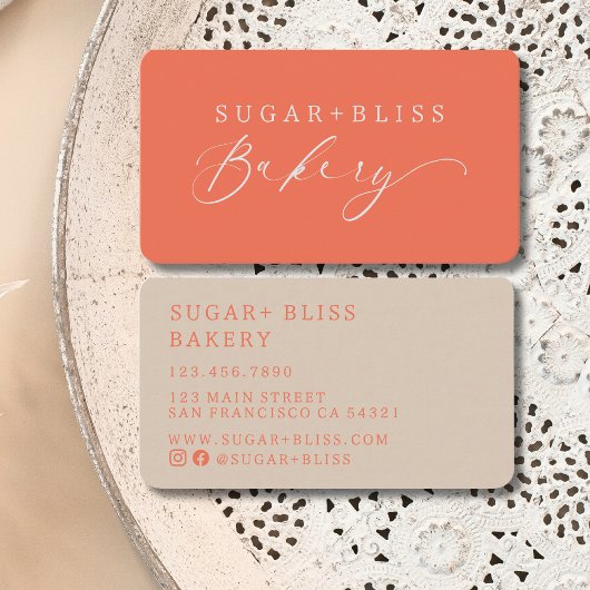 Carte De Visite Écriture manuscrite en terre cuite moderne Boulang