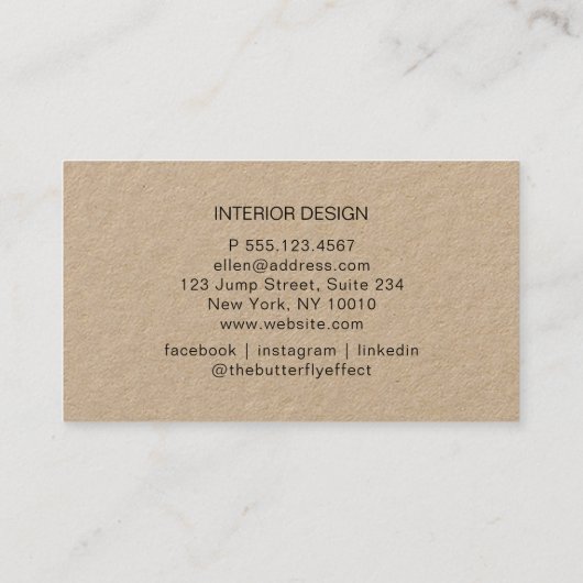 Carte De Visite Écriture manuscrite minimale (Dos)