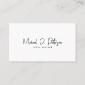 Carte De Visite Écriture manuscrite minimaliste élégante professio (Devant)