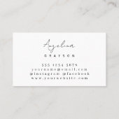 Carte De Visite Écriture manuscrite minimaliste rose pâle (Dos)