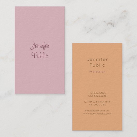 Carte De Visite Écriture manuscrite moderne Nom du script Modèle é (Devant / Derrière)