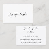 Carte De Visite Écriture manuscrite moderne personnalisée Script é (Devant / Derrière)