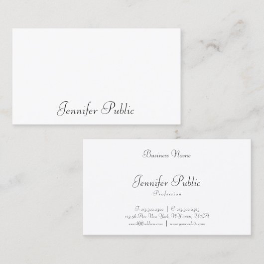 Carte De Visite Écriture manuscrite moderne tendance Design élégan (Devant / Derrière)