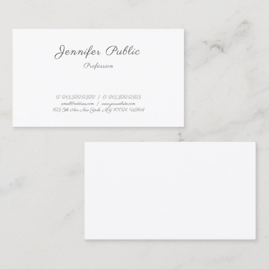 Carte De Visite Écriture manuscrite moderne tendance Modèle simple (Devant / Derrière)