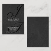 Carte De Visite Écriture manuscrite Monogramme gris unique (Devant / Derrière)