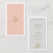 Carte De Visite Écriture manuscrite Monogramme Modèle moderne Élég (Devant / Derrière)