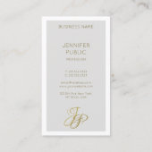 Carte De Visite Écriture manuscrite Monogramme Modèle moderne Élég (Dos)