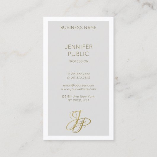 Carte De Visite Écriture manuscrite Monogramme Modèle moderne Élég (Dos)