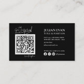 Carte De Visite Écriture manuscrite Monogramme noir Hologramme (Dos)