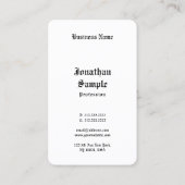 Carte De Visite Écriture manuscrite Noir Blanc classique Retro Loo (Dos)