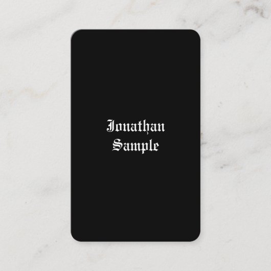 Carte De Visite Écriture manuscrite Noir Blanc classique Retro Loo (Devant)
