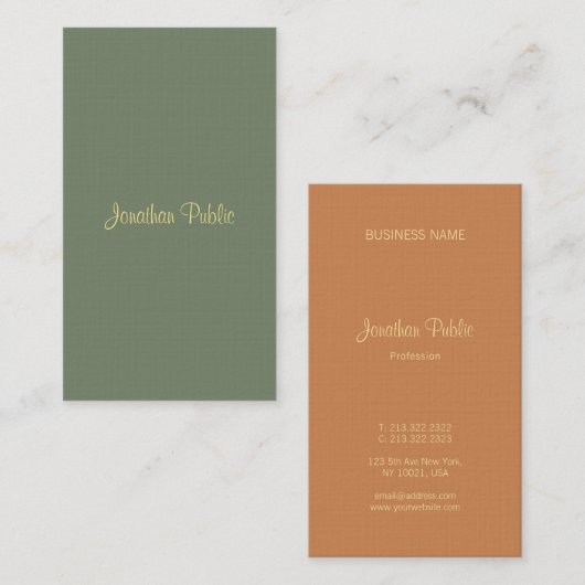 Carte De Visite Écriture manuscrite Nom du script Modèle Moderne É (Devant / Derrière)