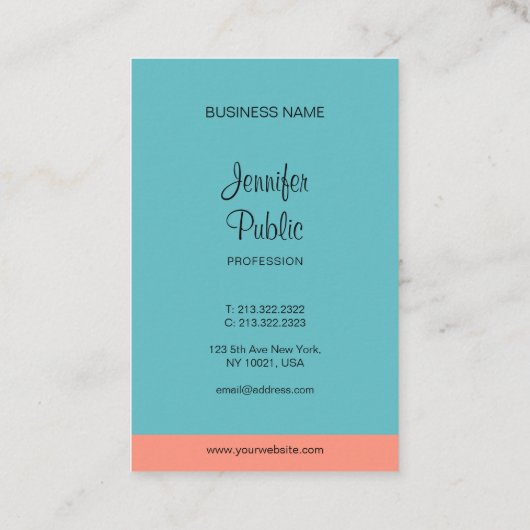 Carte De Visite Écriture manuscrite Nom du script Trending Modern (Dos)