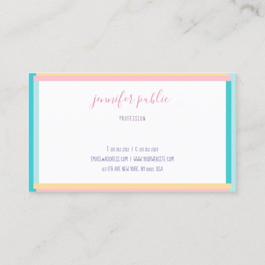 Carte De Visite Écriture manuscrite Nom Texte Simple Moderne Tenda (Dos)