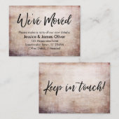 Carte De Visite Écriture manuscrite "Nous avons bougé" sur un Grun (Devant / Derrière)