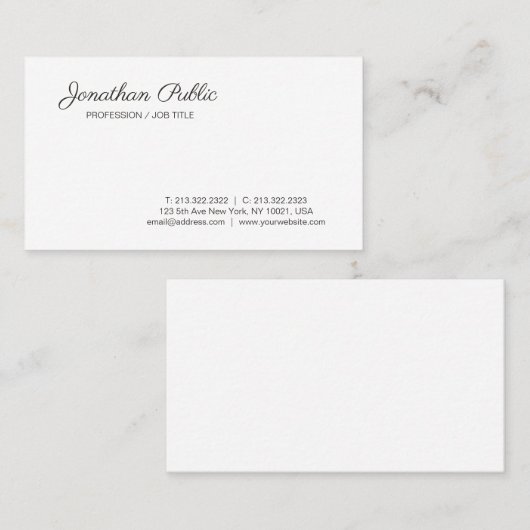 Carte De Visite Écriture manuscrite personnalisée Script moderne s (Devant / Derrière)