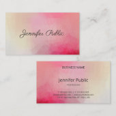 Carte De Visite Écriture manuscrite rose Texte moderne Modèle élég (Devant / Derrière)