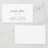 Carte De Visite Écriture manuscrite Script Élégant Moderne Simple (Devant / Derrière)