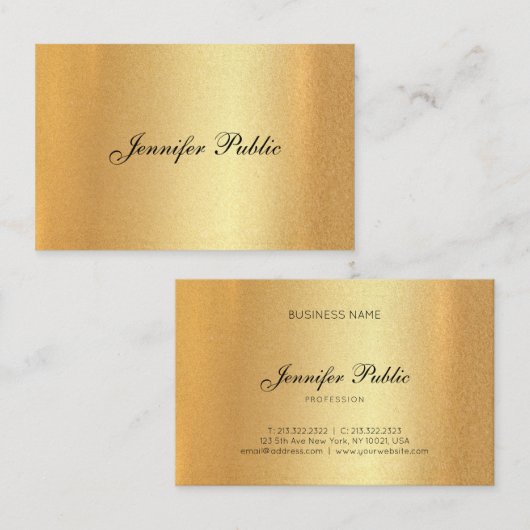 Carte De Visite Écriture manuscrite Script Élégante calligraphie F (Devant / Derrière)