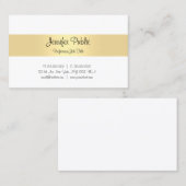 Carte De Visite Écriture manuscrite Script Gold Elegant Modèle sim (Devant / Derrière)