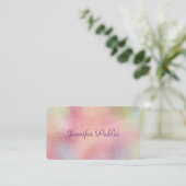 Carte De Visite Écriture manuscrite Script Modèle Moderne Couleurs (Debout devant)