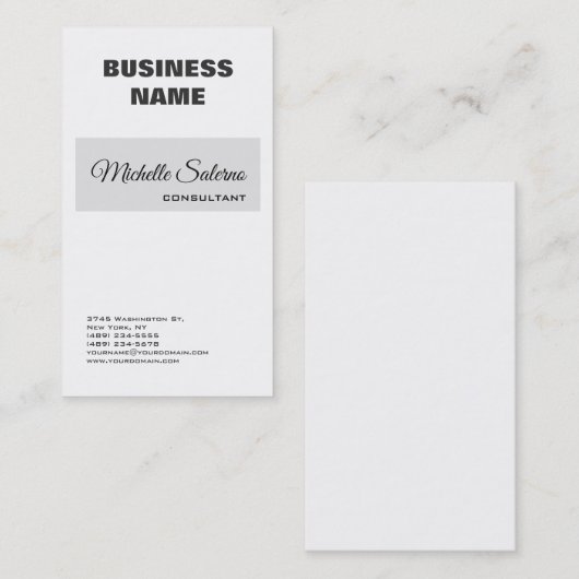 Carte De Visite Écriture manuscrite simple et moderne (Devant / Derrière)