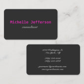 Carte De Visite Écriture manuscrite tendance Gris (Devant / Derrière)