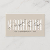 Carte De Visite Écriture moderne de microblading beige (Devant)