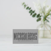 Carte De Visite Écriture moderne de microblading gris (Debout devant)