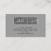 Carte De Visite Écriture moderne de microblading gris (Dos)