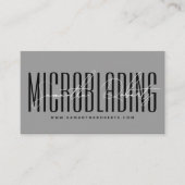 Carte De Visite Écriture moderne de microblading gris (Devant)