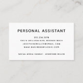 Carte De Visite Écriture moderne noir et blanc (Dos)