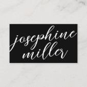 Carte De Visite Écriture moderne noir et blanc (Devant)