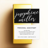 Carte De Visite Écriture moderne noir et blanc