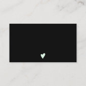 Carte De Visite Écriture moderne noir menthe verte ordre merci (Dos)