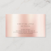 Carte De Visite Écriture moderne or rose élégant clous métalliques (Dos)