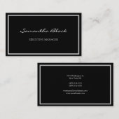 Carte De Visite Écriture moderne professionnelle Noir Blanc Bassin (Devant / Derrière)