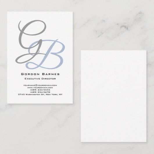 Carte De Visite Écriture moderne simple gras monogramme minimalist (Devant / Derrière)