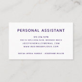 Carte De Visite Écriture moderne violet | Couleur personnalisée (Dos)