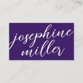Carte De Visite Écriture moderne violet | Couleur personnalisée (Devant)