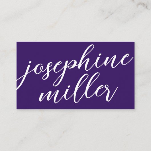 Carte De Visite Écriture moderne violet | Couleur personnalisée (Devant)
