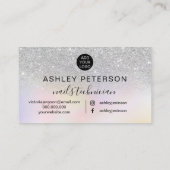 Carte De Visite Écriture Nails argent parties scintillant chic hol (Dos)