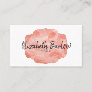Carte De Visite Écriture personnalisée féminine aquarelle rose